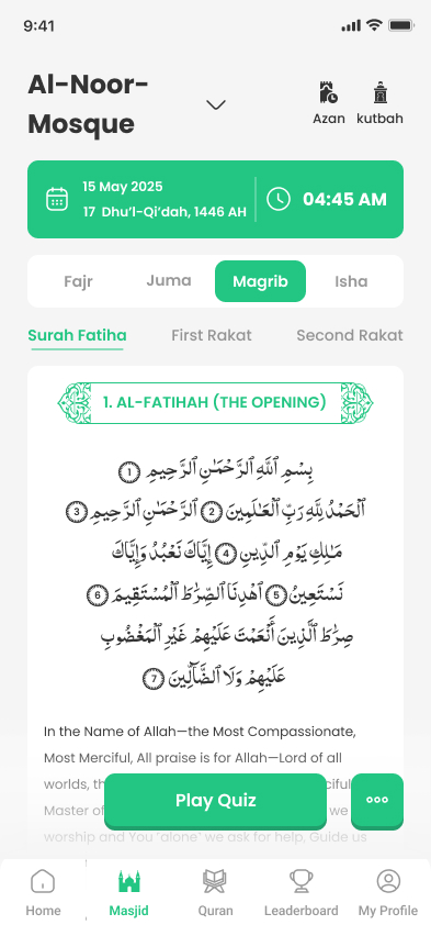 Salah meanings with Surah Al-Fatihah and translation
